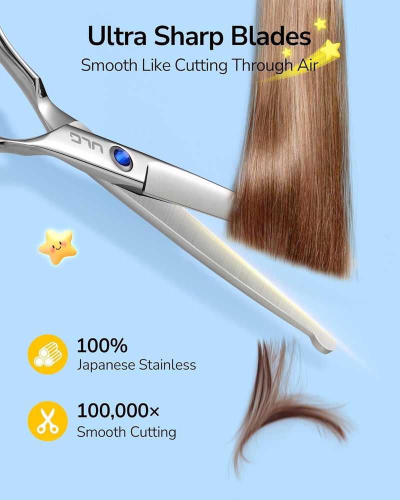 ULG Hair Cutting Scissors for Kids, 6.5” Safety Round-Tip Hair Scissors for Baby Toddler Children Hair Cutting and Trimming, Ergonomic Offset Handles, 100% Japanese Stainless Steel, Ultra Sharp - Image 5